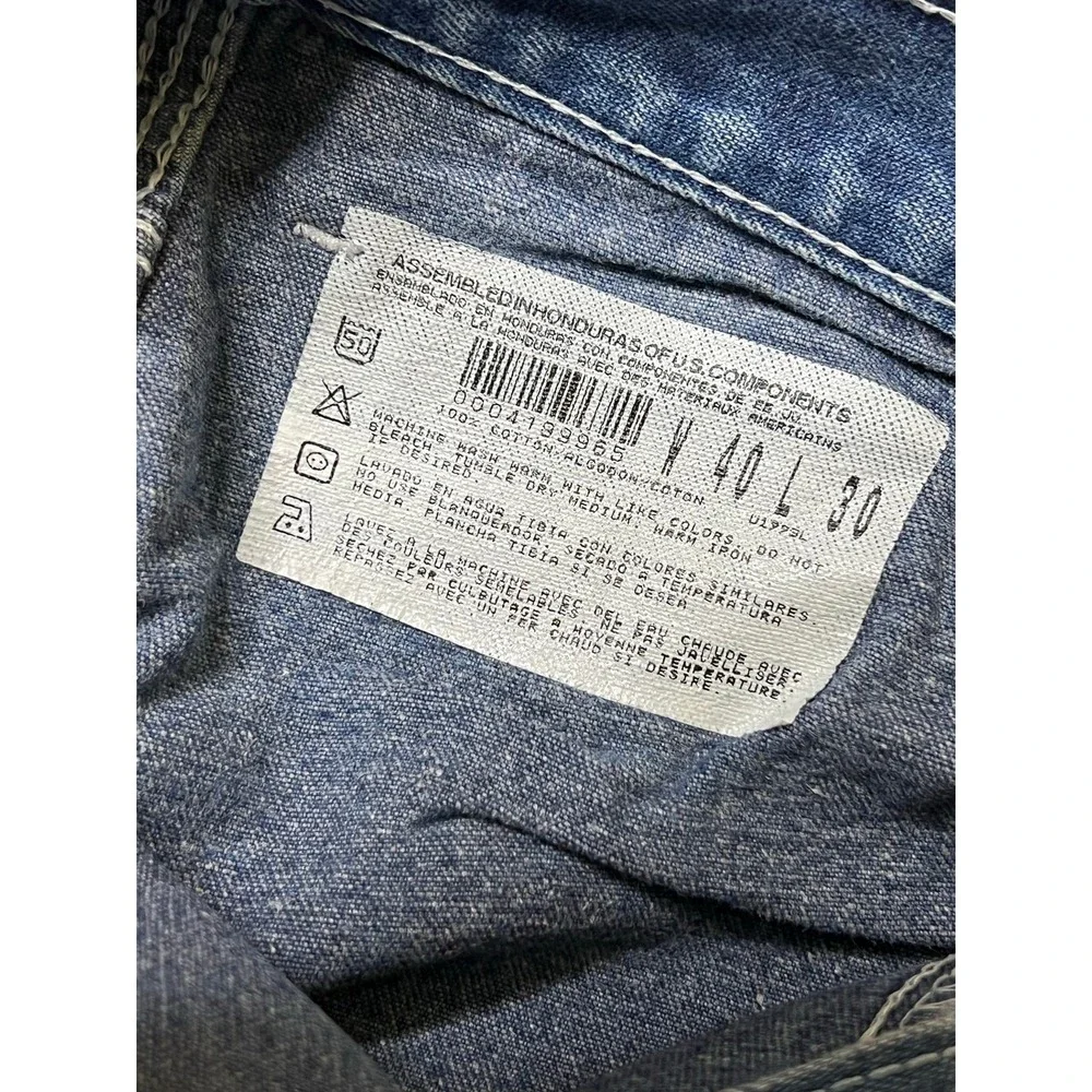Dickies Carpenter Jeans‎ Mens 40x30 Blue Vintage 80s Workwear Distressed Denim